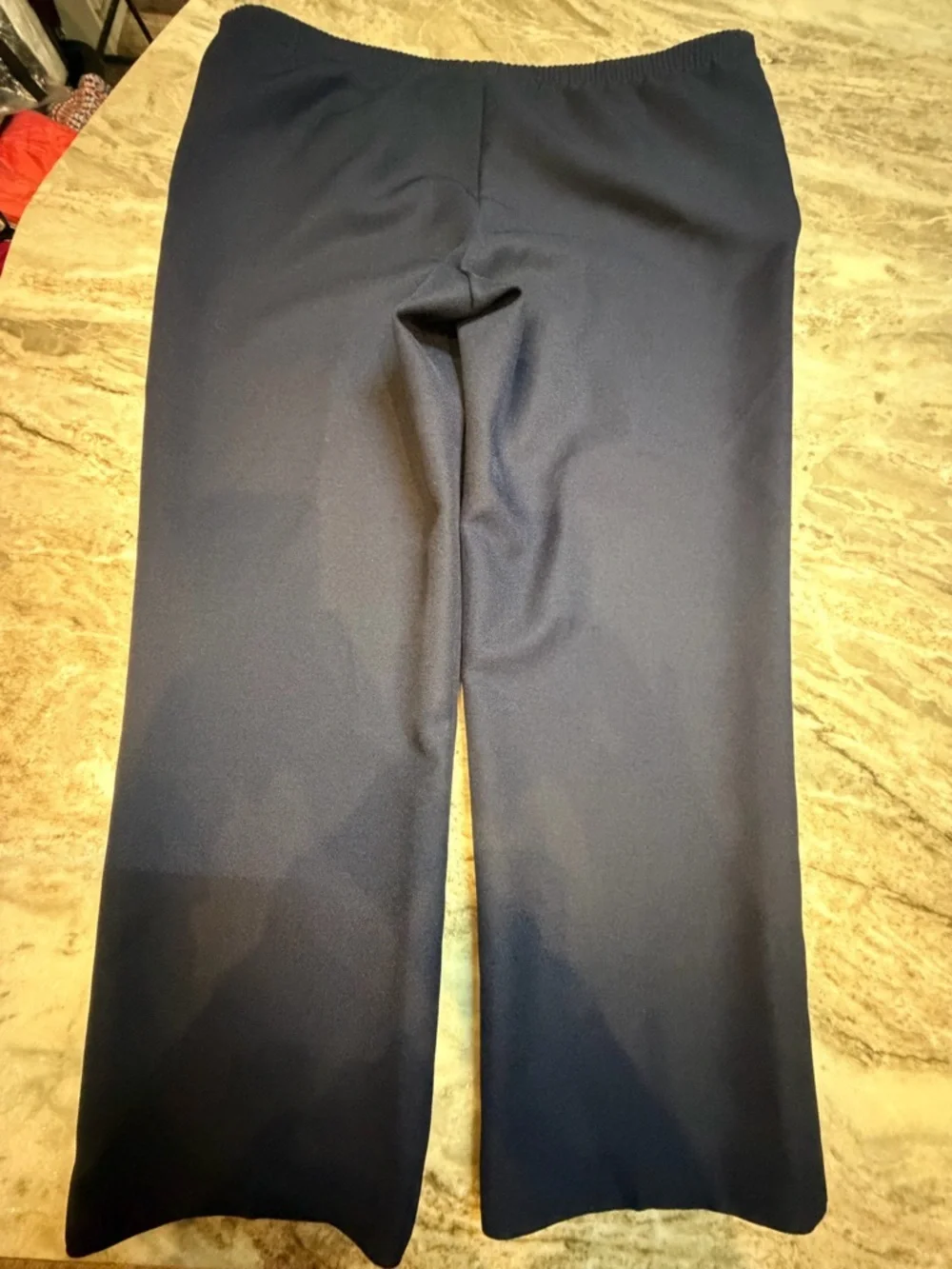 Alfred Dunner Pull On Pants Women Size 12 Navy Elastic Waist Dress Slacks